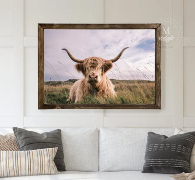 Highland Cow Framed Art Print Wood Framed Sign