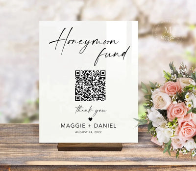 Honeymoon Fund Acrylic Wedding Sign
