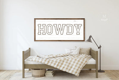 Howdy Wood Framed Sign Wood Framed Sign