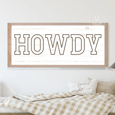 Howdy Wood Framed Sign Wood Framed Sign