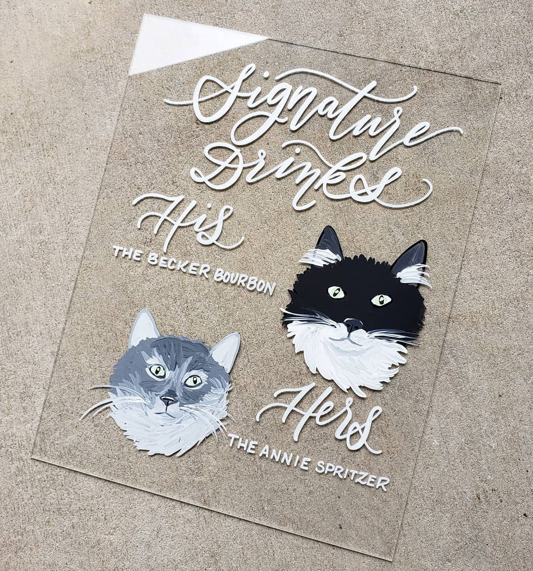 Dog Acrylic Wedding Signature Drink Sign - Mulberry Market Designs