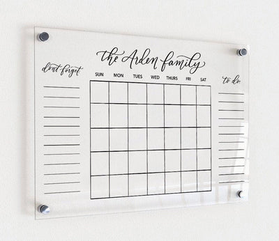 Personalized Acrylic Wall Calendar - Mulberry Market Designs