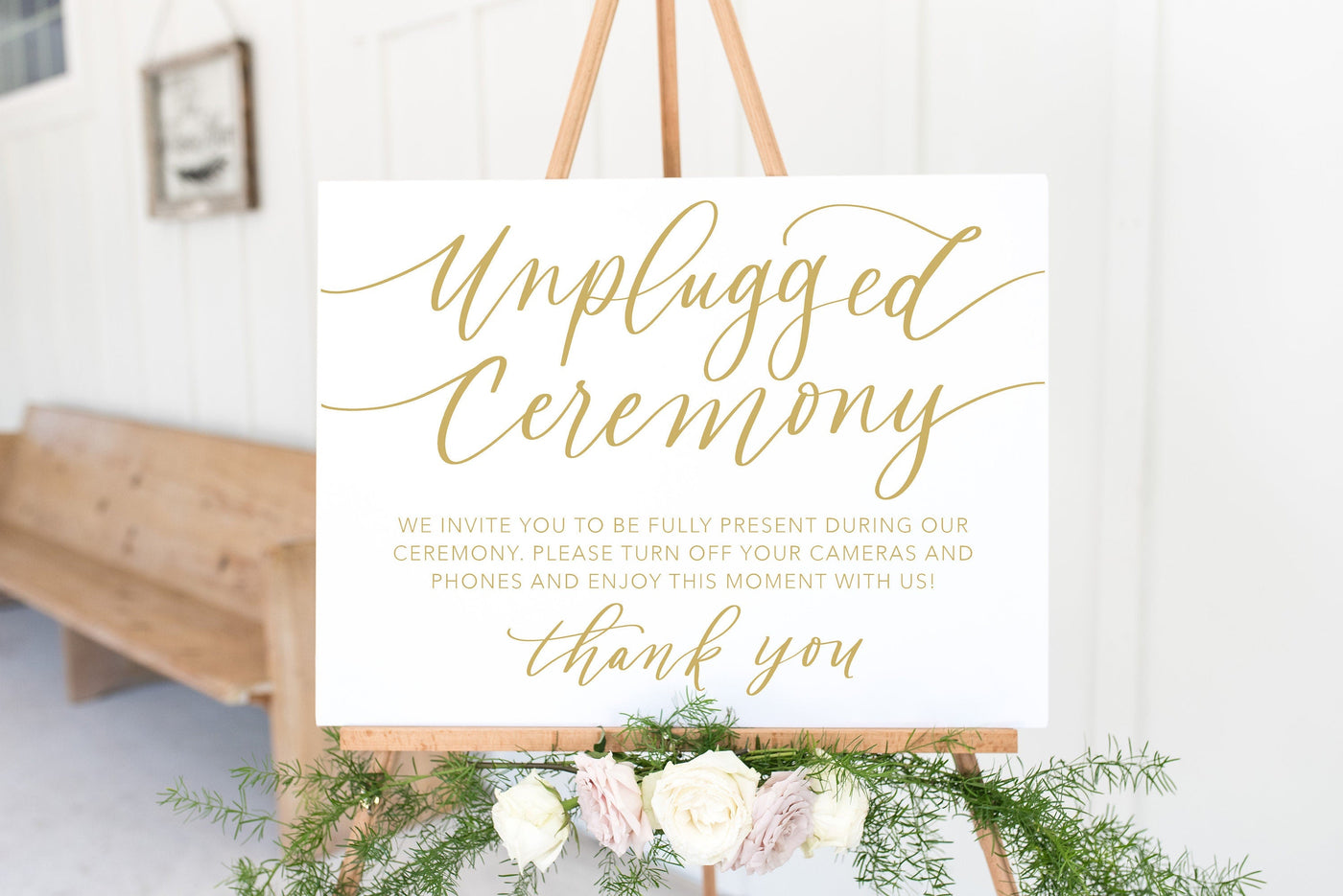 Unplugged Wedding Ceremony Sign - Mulberry Market Designs