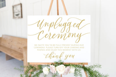 Unplugged Wedding Ceremony Sign - Mulberry Market Designs