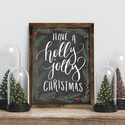 Have a Holly Jolly Christmas Wood Framed Sign - Mulberry Market Designs