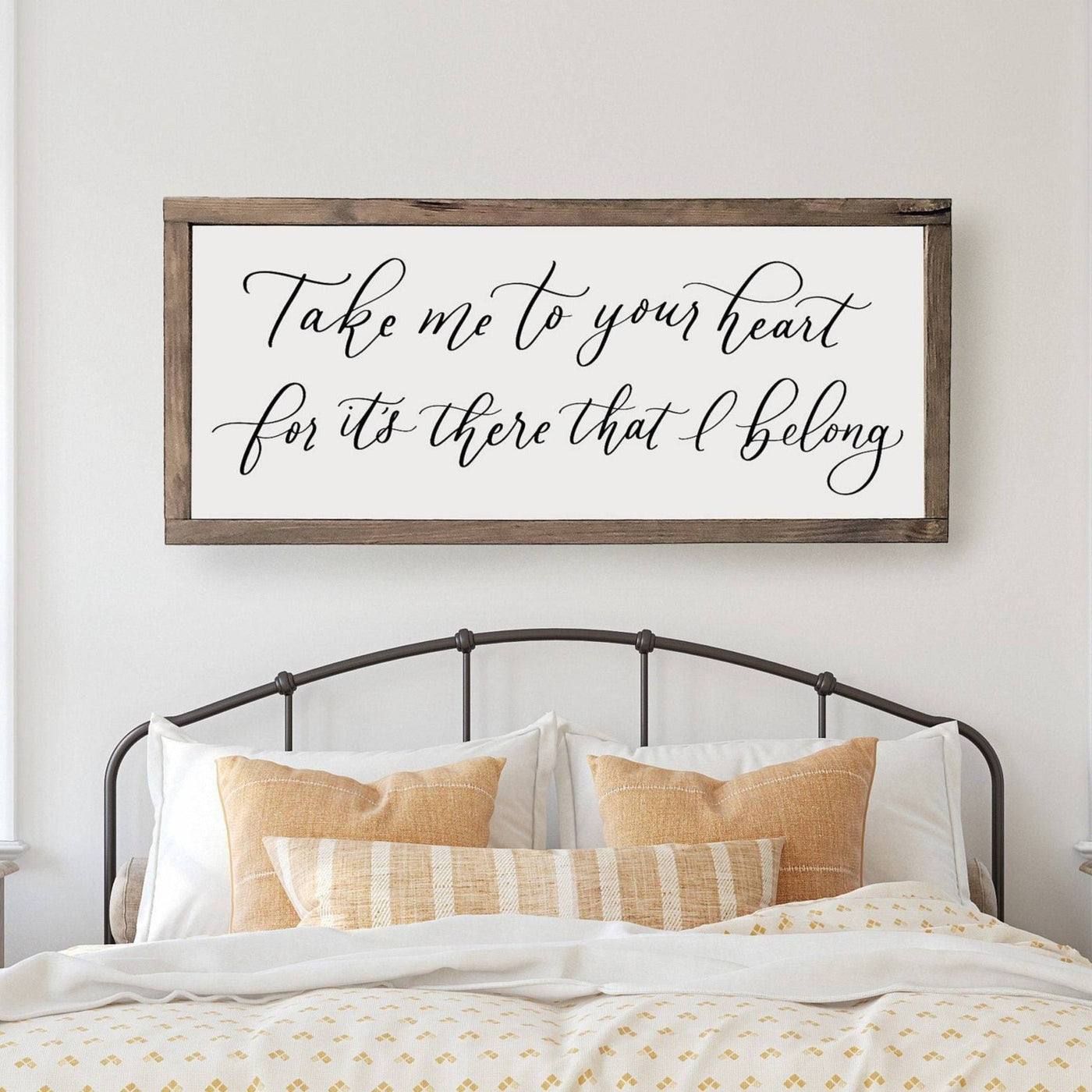 Take me to your heart | Wood Framed Sign - Mulberry Market Designs