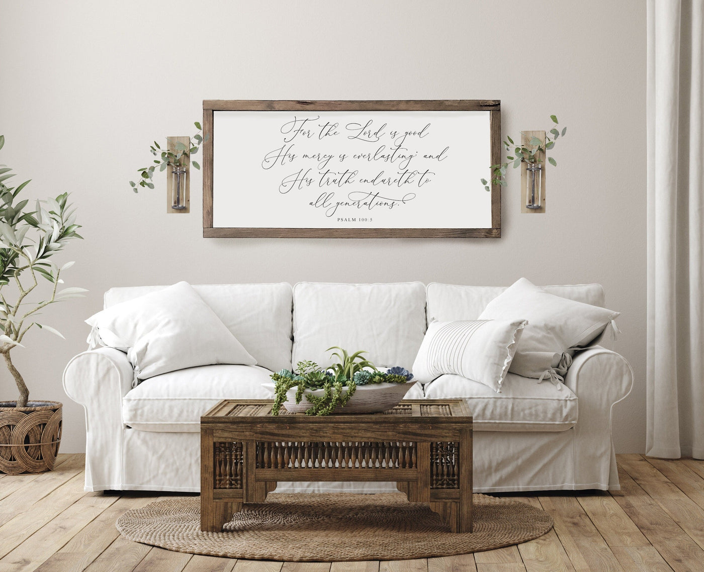 For the Lord is Good | Psalm 100:5 Wood Framed Sign - Mulberry Market Designs