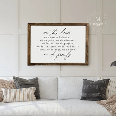 In This House We Do Second Chances | Wood Framed Sign Wood Framed Sign