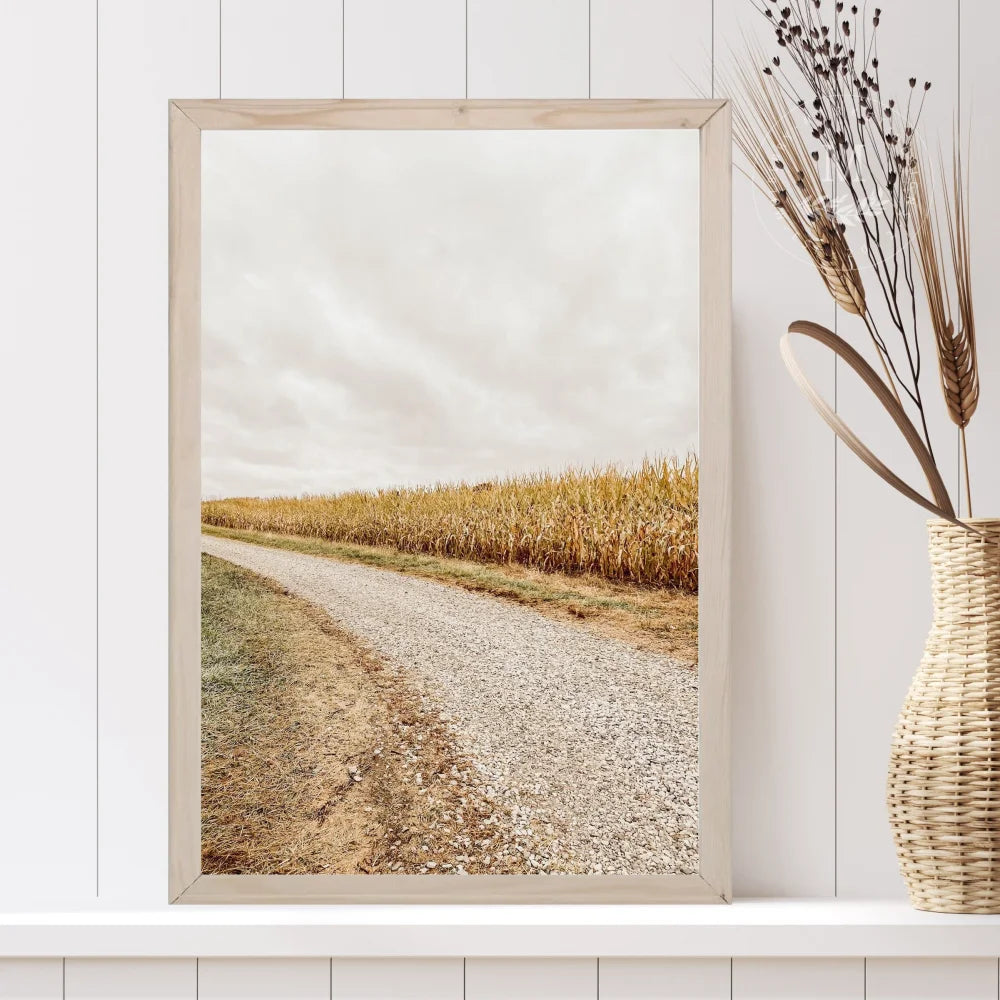 Indiana Corn Fields Framed Art Print Wood Framed Sign