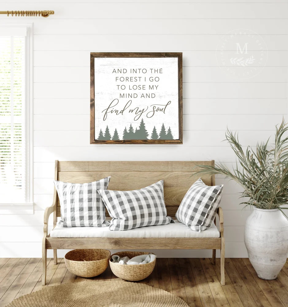 Into The Forest I Go Wood Framed Wall Art