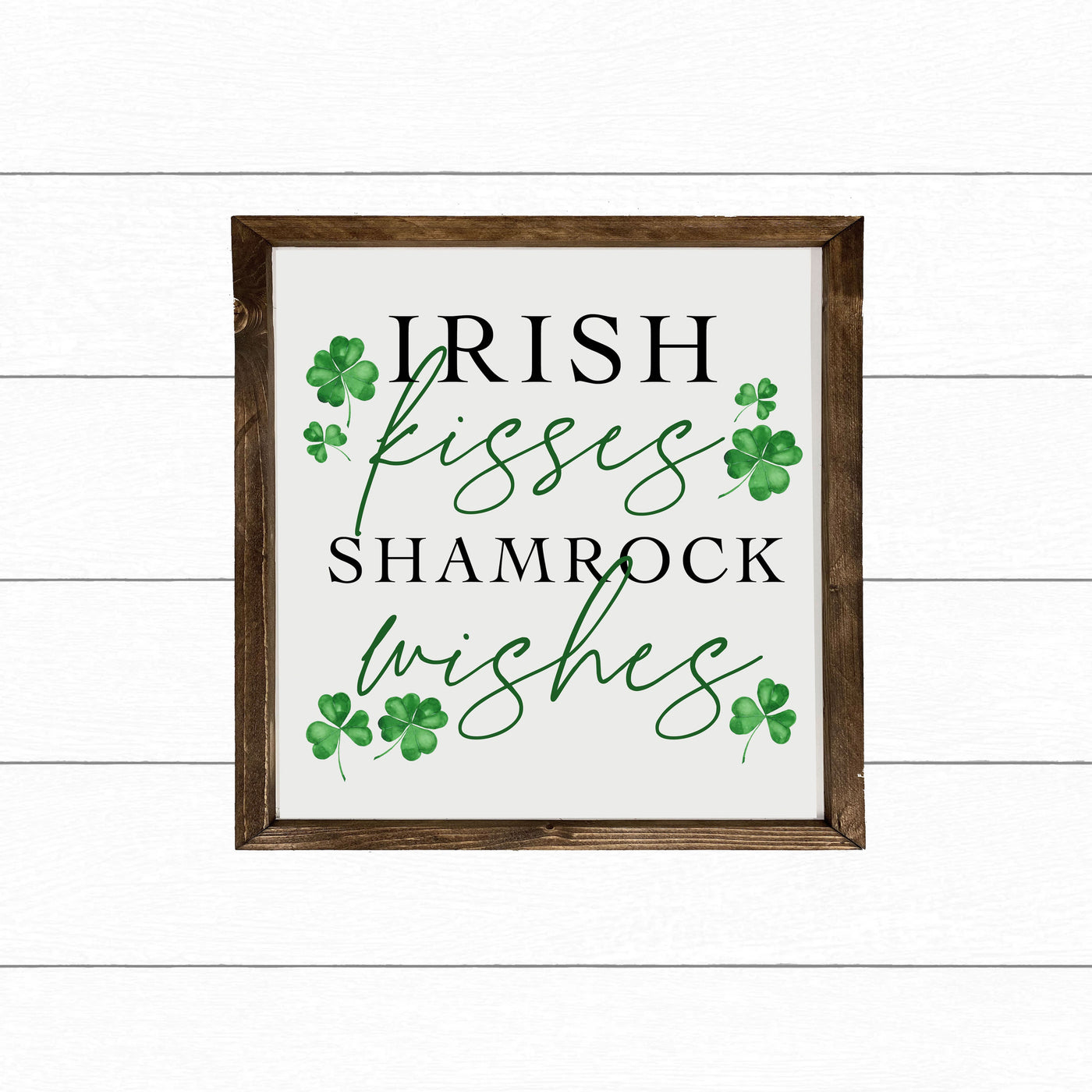 Irish Kisses Shamrock Wishes | St. Patricks Day Sign - Mulberry Market Designs