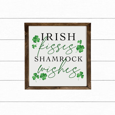 Irish Kisses Shamrock Wishes | St. Patricks Day Sign - Mulberry Market Designs
