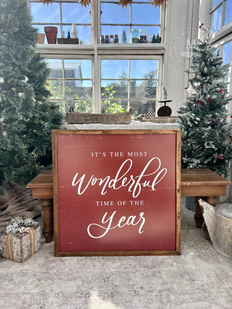 Its The Most Wonderful Time Of Year | Wood Framed Sign Christmas Sign