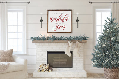 It's The Most Wonderful Time of The Year | Wood Framed Sign - Mulberry Market Designs