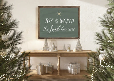 Joy To The World Lord Has Come Christmas Sign Wood Framed Sign