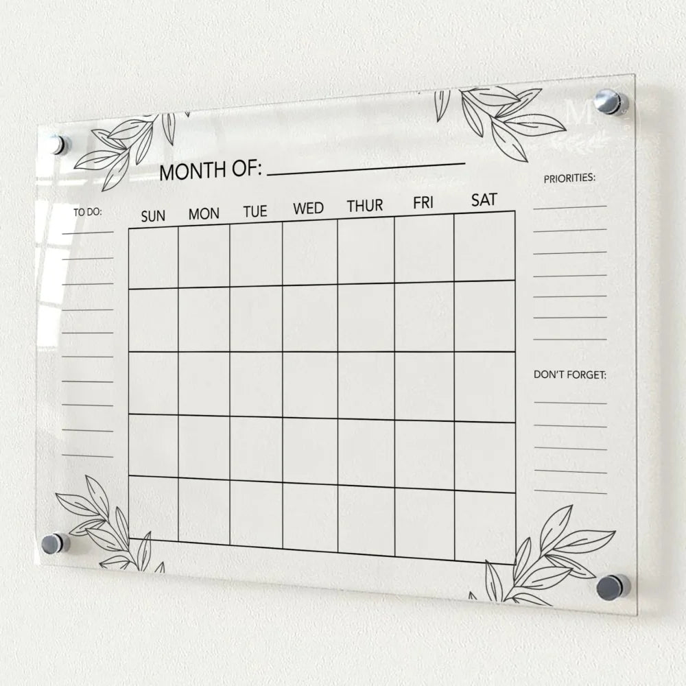 Laurel Acrylic Wall Calendar With Stand Offs