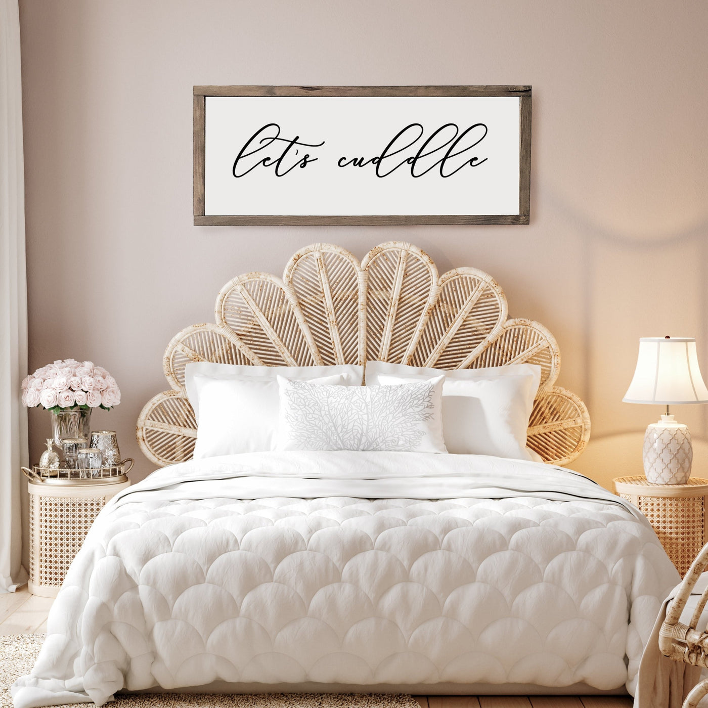Let's Cuddle | Farmhouse Bedroom Sign - Mulberry Market Designs