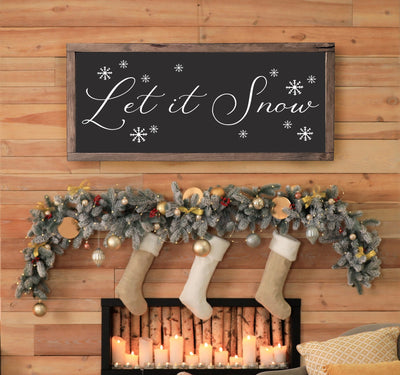 Let it Snow | Wood Christmas Sign - Mulberry Market Designs