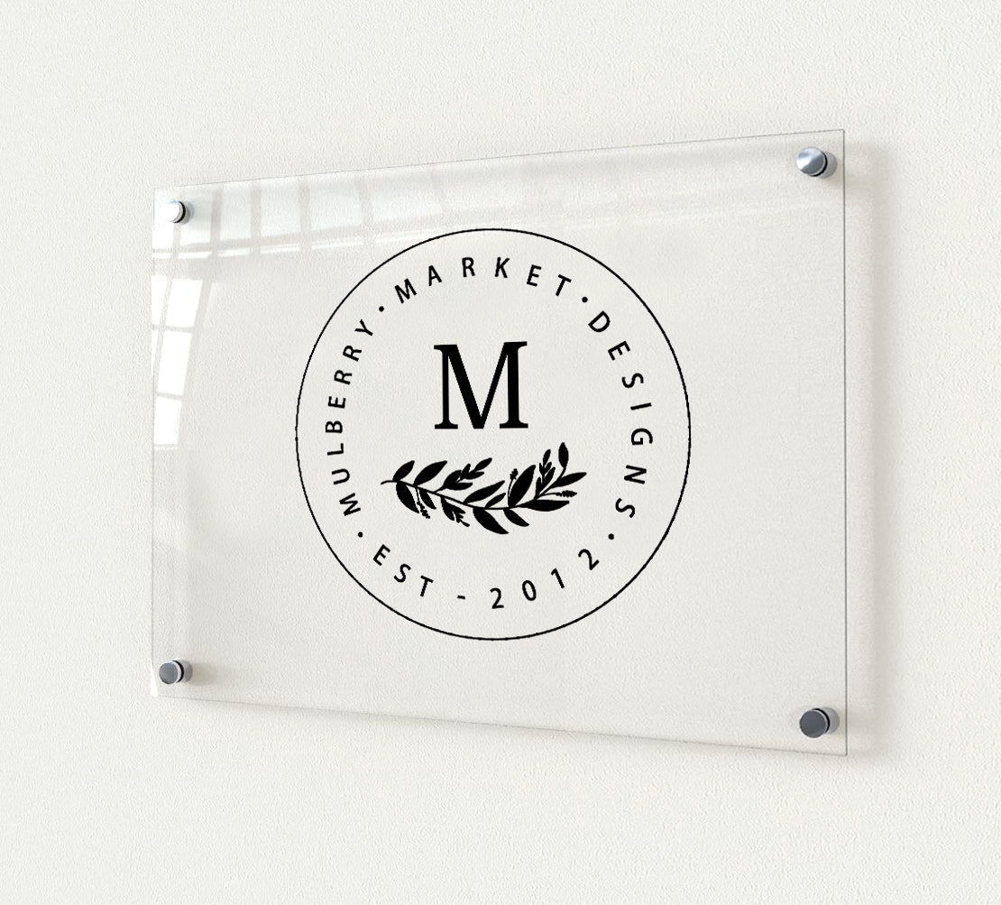 Sign for Business | Acrylic Logo Sign - Mulberry Market Designs