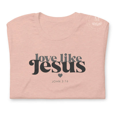 Love Like Jesus Christian T-Shirt Heather Prism Peach / Xs