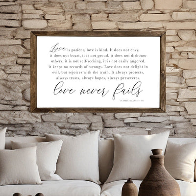 Love Is Patient Love Is Kind Sign - Mulberry Market Designs