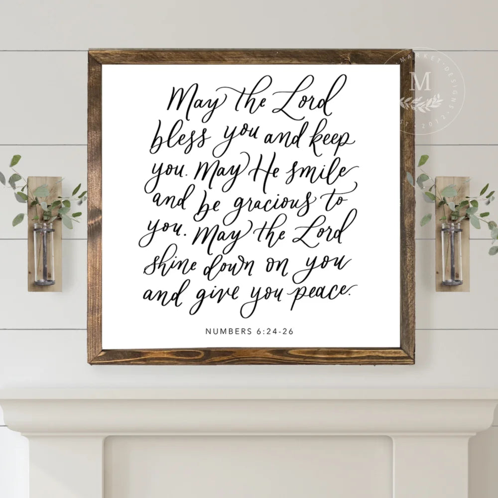 May The Lord Bless You Wall Art Wood Framed Sign