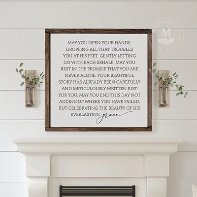 May You Open Your Hands | Everlasting Grace Wood Framed Sign Wood Framed Sign