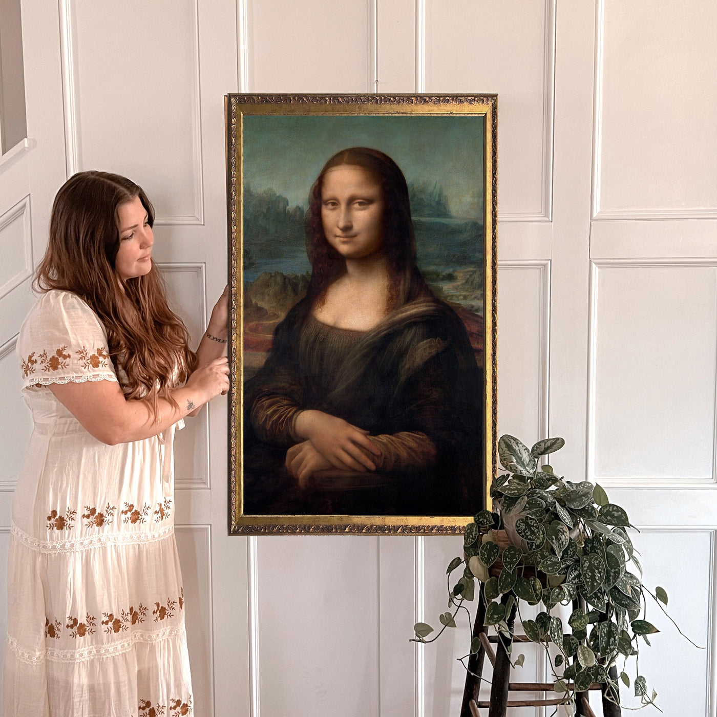 Vintage Mona Lisa Painting Wall Art