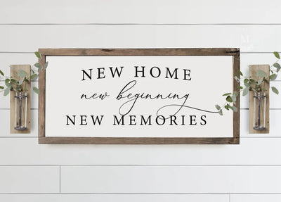 New Home Beginning | Wood Framed Sign