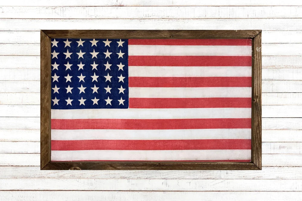 Patriotic American Flag | Wood Framed Sign Wood Framed Sign