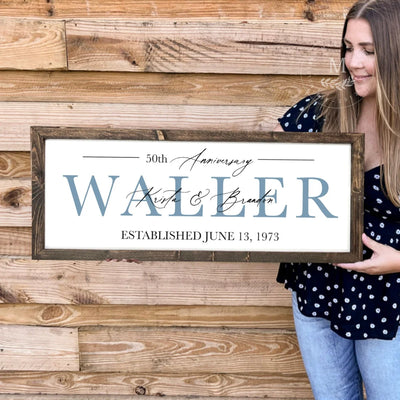 Personalized 50Th Anniversary Gift Sign Wood Framed Sign