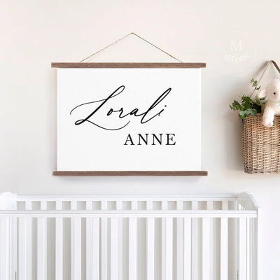 Personalized Babys Name Hanging Canvas Nursery Art