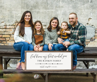 Personalized Blended Family Adoption Sign | Etsy Wood Framed Sign