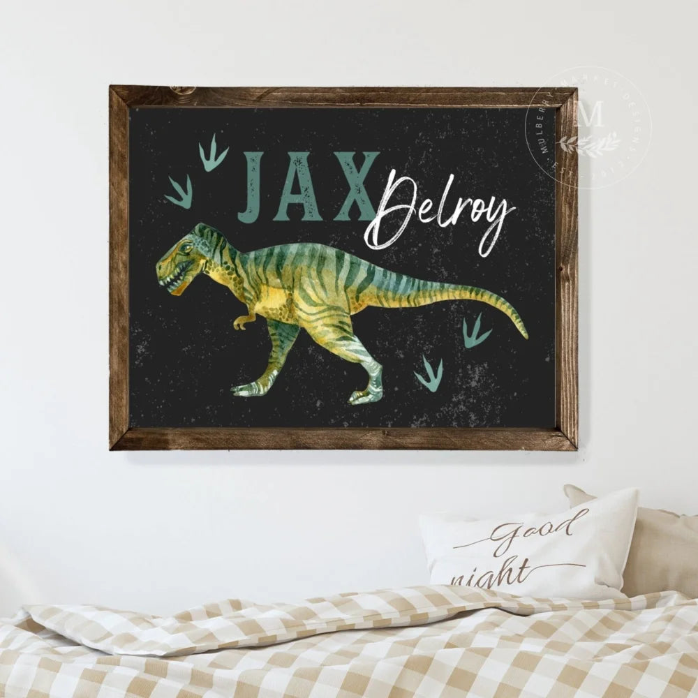 Personalized Boys Room Dinosaur Sign