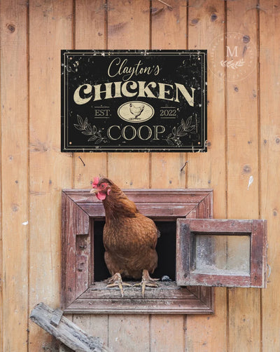 Personalized Chicken Coop Farmhouse Metal Sign