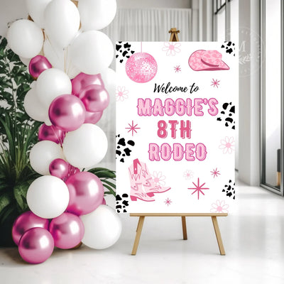 Personalized Cowgirl Rodeo Birthday Party Sign Acrylic