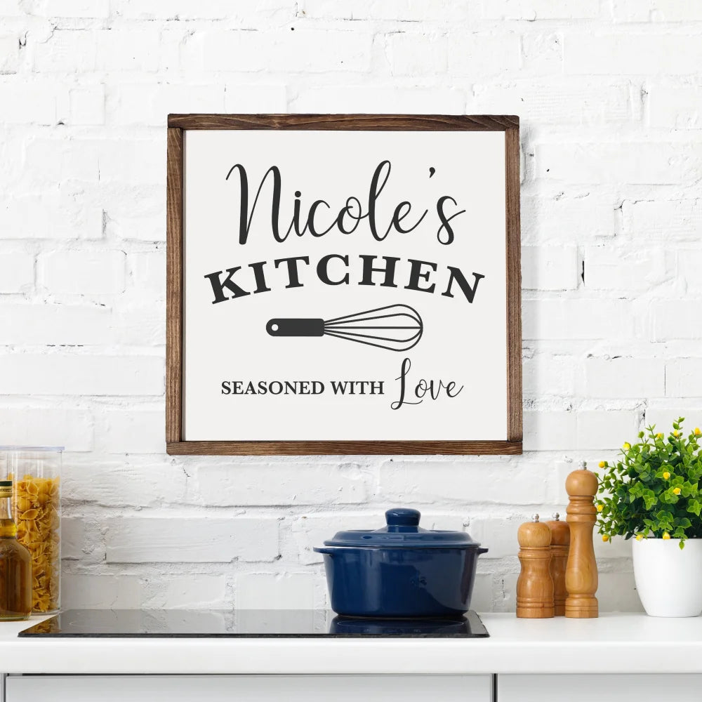 Personalized Farmhouse Kitchen Sign Wood Framed Sign