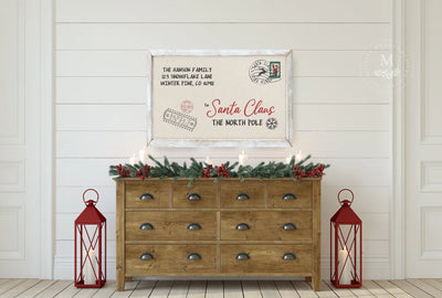Personalized Letter To Santa Christmas Sign Wood Framed Sign