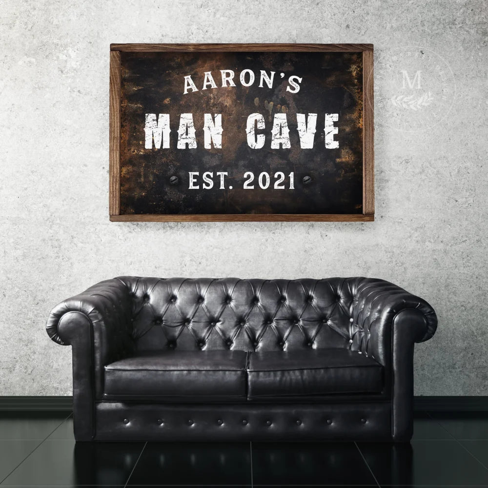 Personalized Man Cave Wood Framed Sign Wood Framed Sign