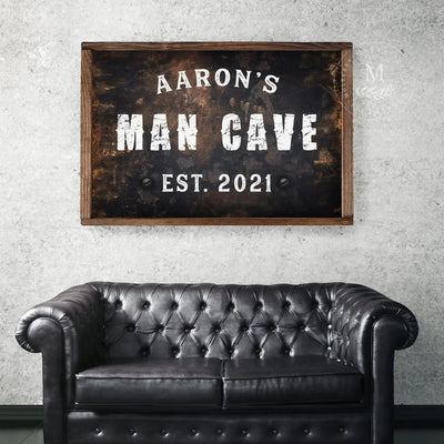 Personalized Man Cave Wood Framed Sign Wood Framed Sign