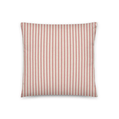 Red Ticking Christmas Pillow 18×18