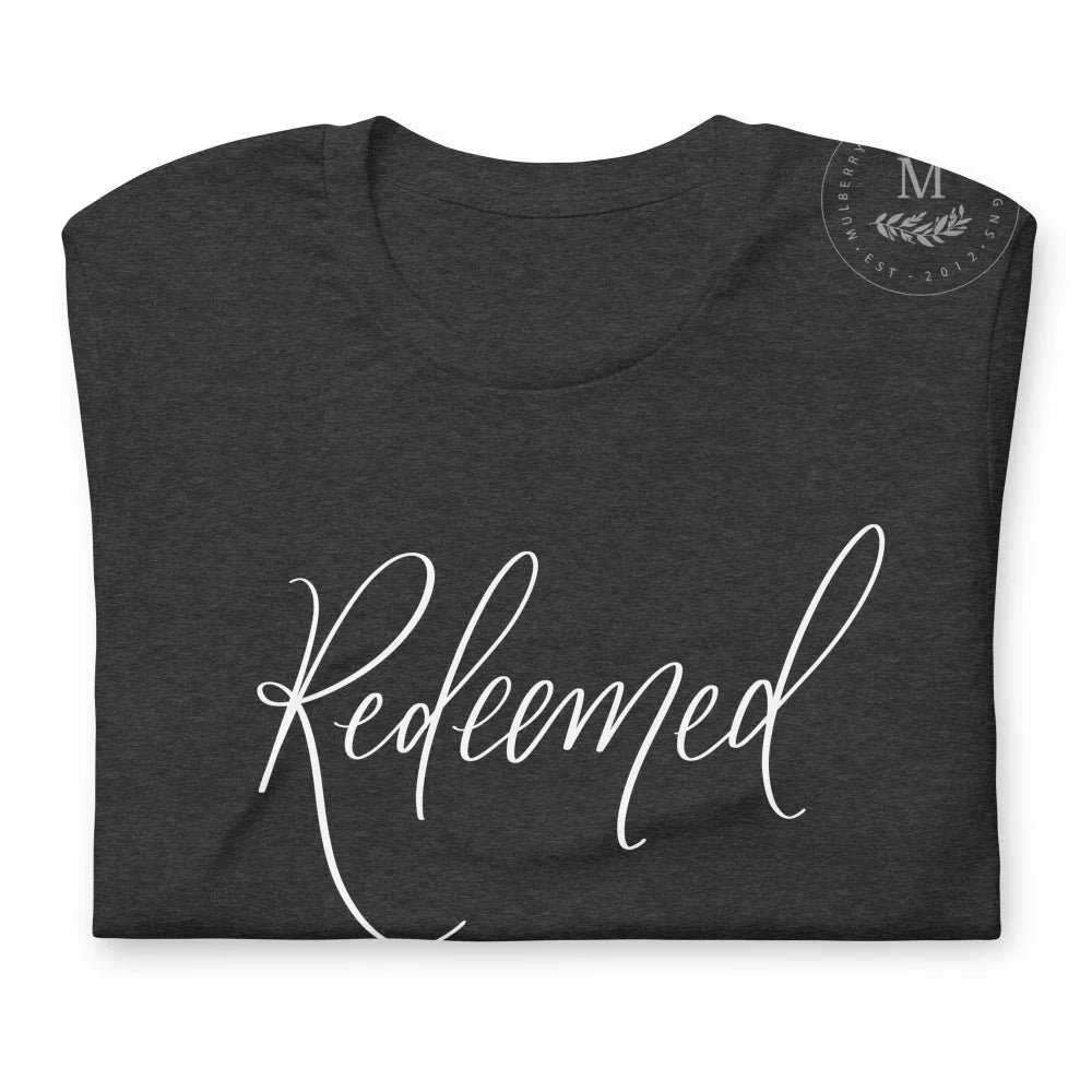 Redeemed Christian Tshirt Dark Grey Heather / Xs