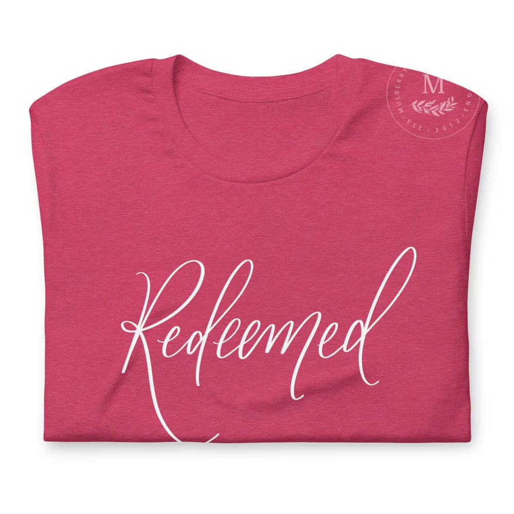 Redeemed Christian Tshirt Heather Raspberry / S