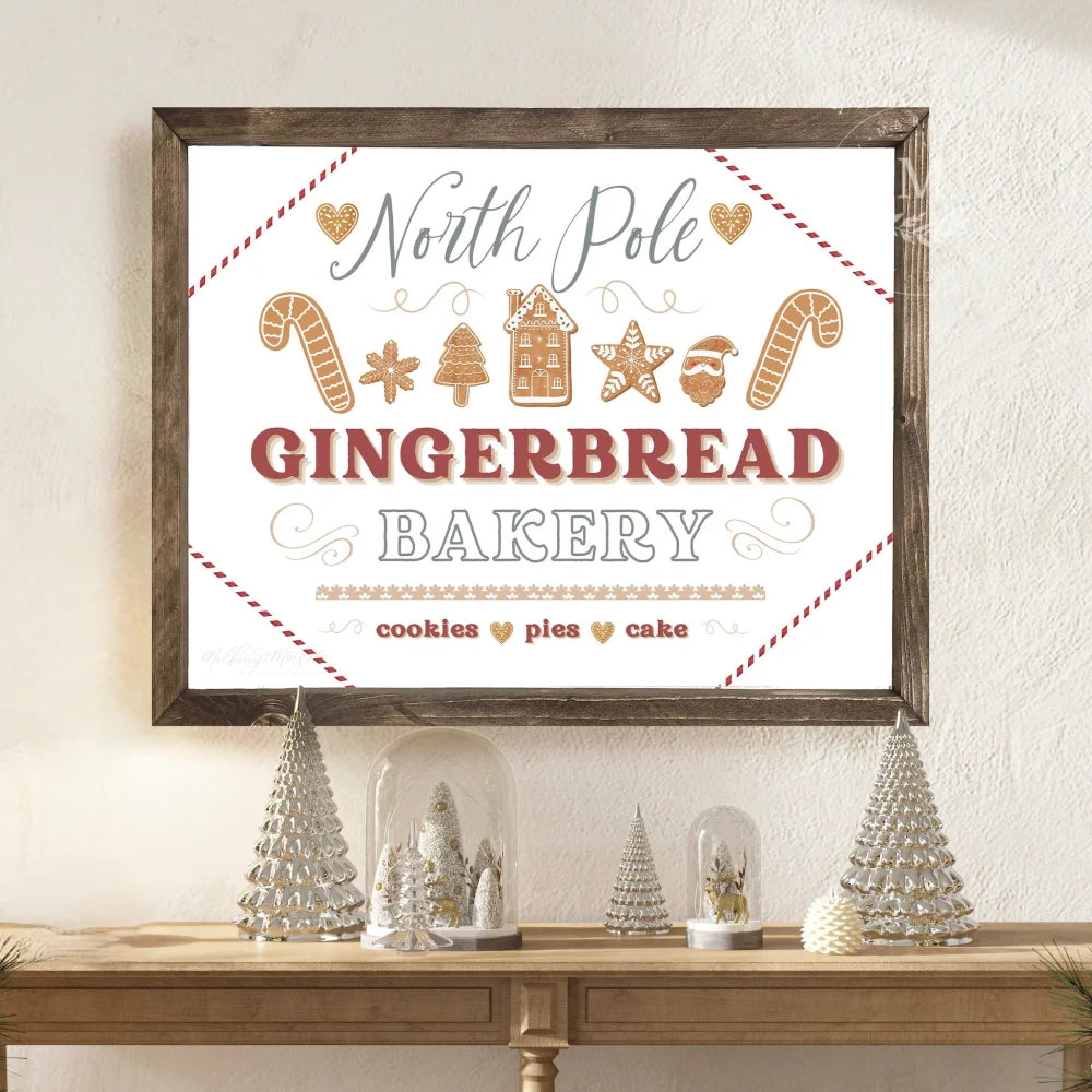 Sale Gingerbread Christmas Wood Framed Sign Wood Framed Sign