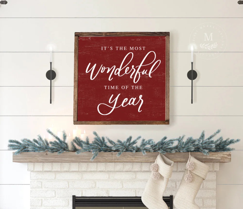 Sale It’s The Most Wonderful Christmas Wood Framed Sign Wood Framed Sign