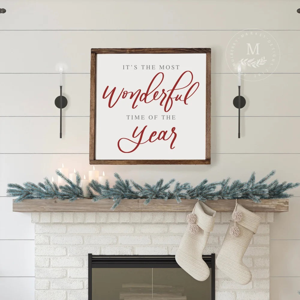Sale It’s The Most Wonderful Christmas Wood Framed Sign Wood Framed Sign