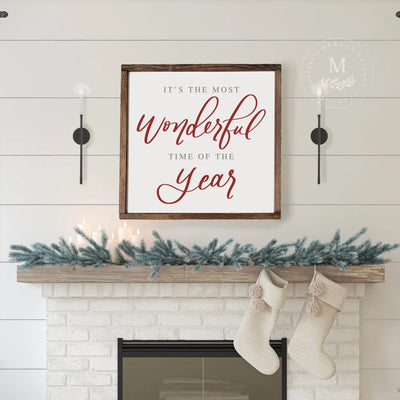 Sale It’s The Most Wonderful Time Of The Year Christmas Wood Framed Sign Wood Framed Sign