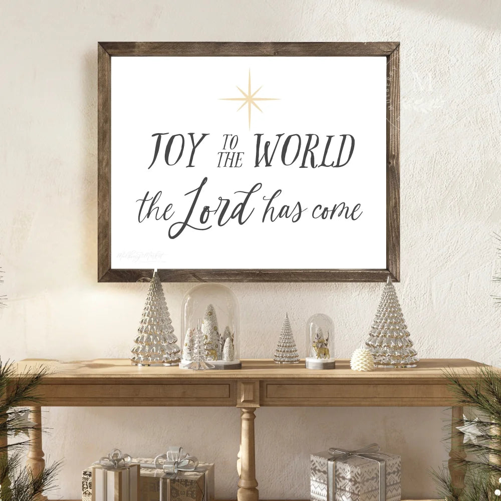 Sale Joy To The World Christmas Wood Framed Sign Wood Framed Sign