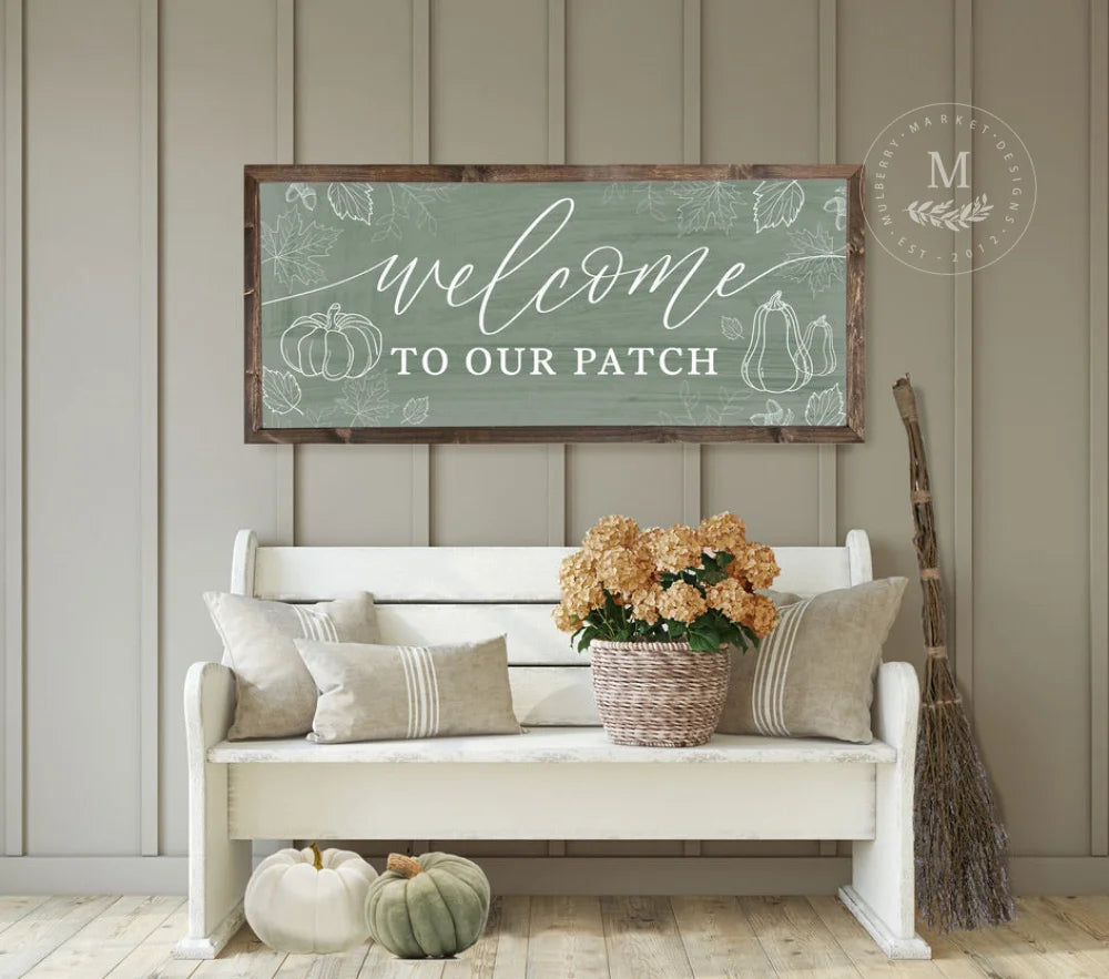 Sale Welcome To Our Patch Fall Wood Framed Sign Wood Framed Sign