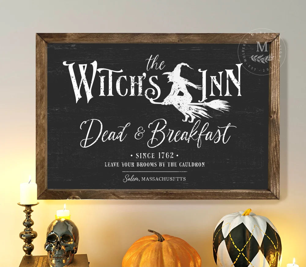 Sale Witches Inn Halloween Wood Framed Sign Wood Framed Sign